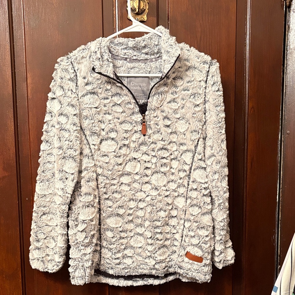 Simply Southern Textured Cream Teddy Jacket